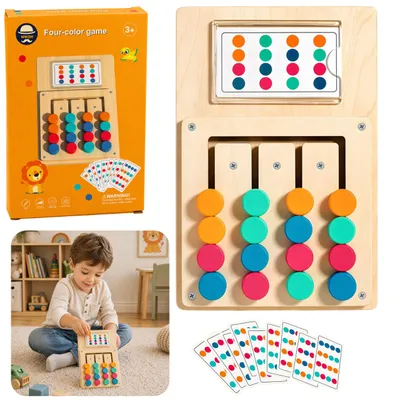 Zdjęcie produktu dla Drewniana gra logiczna Dopasowywanie kolorów Puzzle z wzorami 12szt