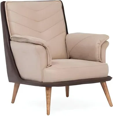 Image de Chaise moelleuse sur pieds en bois pour se détendre dans le salon