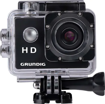 Produktbild von Grundig Action Kamera HD720P - Unterwasserkamera - Wasserdicht bis zu 30M - 2" LCD Bildschirm - Inkl. Diversem Zubehör - Bewegungserkennung - Schwarz