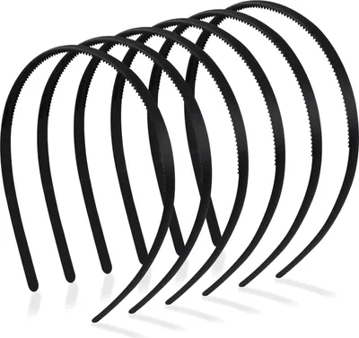 Produktbild von 6 Stück Haarband Schwarz Rutschfestes Stirnband Zähne Mädchen Damen Plain