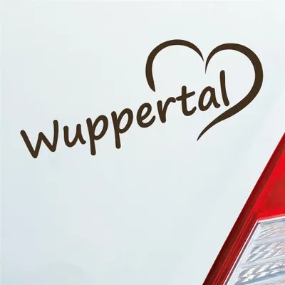 Produktbild von Auto Aufkleber Wuppertal Herz Stadt City Liebe Love Heart 19,5x8 cm Braun Sticker Heckscheibenaufkleber