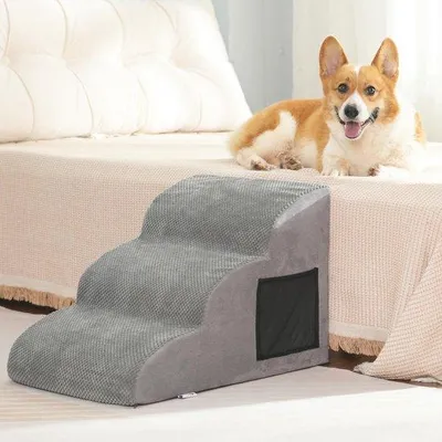Image de Lit pour chien pour lit et canapé - Lit antidérapant à double épaisseur avec rembourrage en mousse et housse amovible