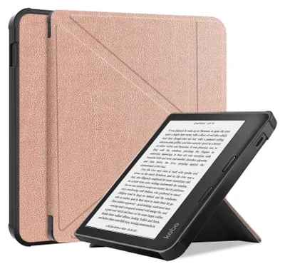 Obrázek produktu pro Obal na 7" tablet Kobo Libra 2 s funkcí stojánku a automatickým uspáním/probuzením v bronzové barvě