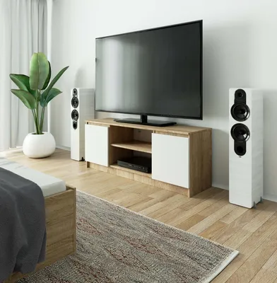Obrázek produktu pro Televizní skříňka 140 cm, televizní stolek se 2 dvířky, výška 55 cm, hloubka 40 cm, CLP