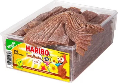 Produktbild von Haribo Pasta Basta Cola Sour Veggie mit saurem Geschmack 1125g