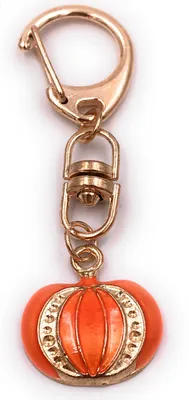 Image de Onwomania Porte-clés citrouille plante Halloween strass or pendentif porte-clés