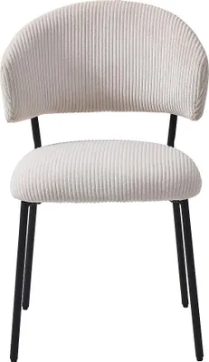 Produktbild von Set aus 2 Stühlen aus Cord und schwarzem Metall - Beige - ALAYIS