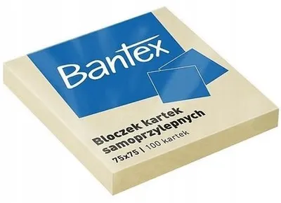 Produktbild von Bantex Gelbe Haftnotizen Selbstklebend Notizzettel 75x75mm 100 Stück