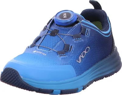 A single blue and navy blue Vado FADE Lo BOA GTX shoe is shown from a side-angle against a white background.