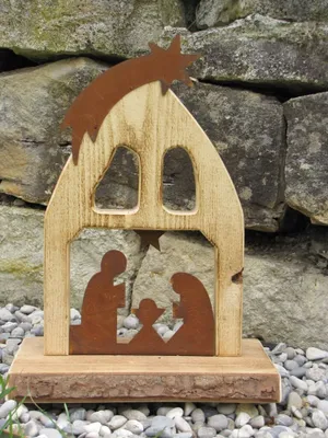 Produktbild von Edelrost Krippe Bethlehem, angeflammt