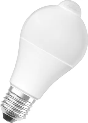 Produktbild von LED žiarovka OSRAM STAR+ s päticou E27, teplá biela (2700K), 11 W, so senzorom pohybu, klasický tvar žiarovky, náhrada za 75W žiarovku, matná, LED STAR MOTION SENSOR CLASSIC A