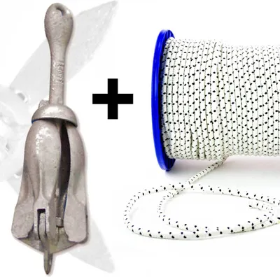 Produktbild von Ankerset Faltklappanker 6 kg mit Ankerleine ∅ 10 mm Länge 30 m