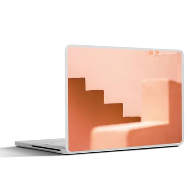 Produktbild von MuchoWow® Laptop Aufkleber Sticker Cover Architektur - Treppe - Pastell - Rosa 32.5x23.5 cm - Sticker für Laptop - Selbstklebend