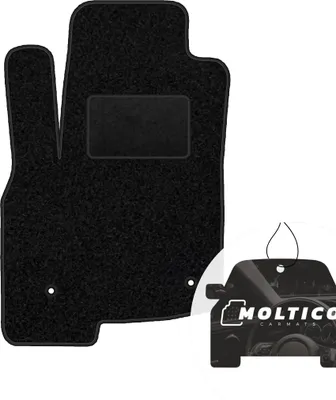 Produktbild von moto-MOLTICO Fahrer Fußmatte Auto Velours Fahrerseite Autoteppiche Schwarz Fahrermatte 1-teilig passend für Fiat Panda 3 ab 2012