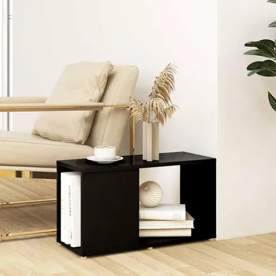 Zdjęcie produktu dla vidaXL Szafka pod TV czarna 60x24x32 cm materiał drewnopochodny