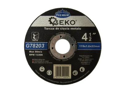 Obrázok produktu pre GEKO Rezný kotúč do kovu 115mm x 1,6mm x 22mm