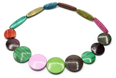 Produktbild von Regenbogen Kette Miniblings 50cm Anhänger Halskette bunte Scheiben Unikat LGBTQ+