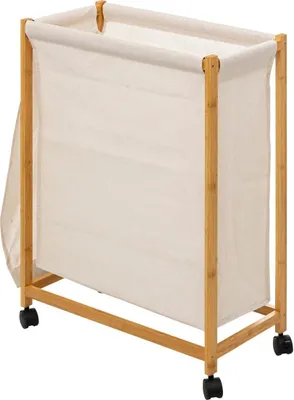 Produktbild von Wäschekorb Wäschebox Aufbewahrungskorb Wäschebehalter 5FIVE SIMPLY SMART BAMBOU ROLLING 52 l HOMLA