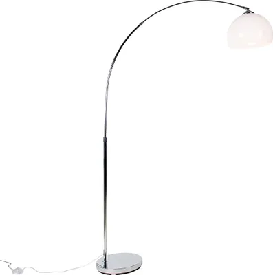 Produktbild von Smarte Bogenlampe Chrom mit Weißem Schirm inkl  Wifi A60 Arc Basic
