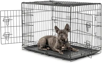 Immagine prodotto di Trasportino per cani - Scatola di trasporto - Trasporto sicuro - Include divisorio - 92x58x64 cm - Nero