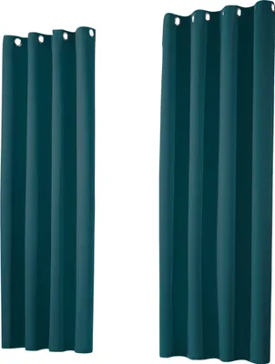 Produktbild von heimtexland ® 1 Paar Verdunklungsgardinen Thermovorhänge Ösenschal  Typ139 Dunkelpetrol HxB 245 x 135 cm