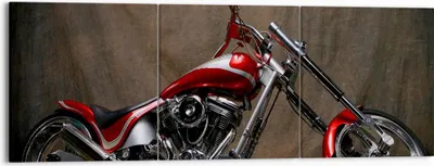 Produktbild von Bild auf Leinwand - Leinwandbild - Motorrad Chrom Räder - 150x50cm - Wand Bild - Wanddeko - Leinwanddruck - Bilder - Kunstdruck - Wanddekoration - Leinwand bilder - Wandkunst - CA150x50-0172