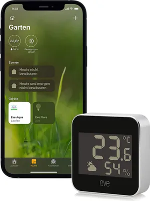 Obrázek produktu pro Monitor de temperatura si umiditate Eve, HomeKit iOS, u/Gri