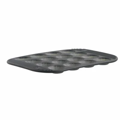 Produktbild von Mastrad Backform für 16 Mini-Tartelettes, Geriffelt, Gebäckform, Backblech, Silikonform, Silikon, Grau Transparent, F43014