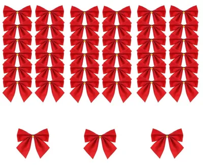 Productafbeelding van 120 Stuks Kerstdecoratie met Rode Strikken