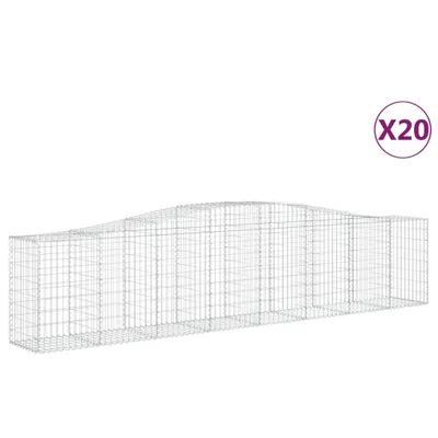 Produktbild von vidaXL Gabionen mit Hochbogen 20 Stk. 400x50x80/100cm Verzinktes Eisen