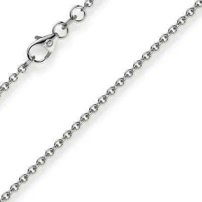 Produktbild von 1,9mm Rund-Ankerkette 750 Gold Weißgold Kette Collier Halskette, 80cm
