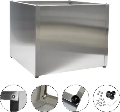 Produktbild von KÖHKO® Designer Pflanzkübel aus Edelstahl Pflanzgefäß QUADER 80x80x50 CM