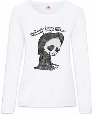 Produktbild von Urban Backwoods Nobody Hugs Me, Damen Langarmshirt, Farbe: Weiß, Größe: S