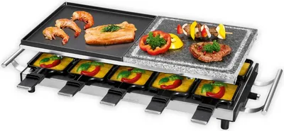 Immagine prodotto di ProfiCook PC-RG 1144 Raclette grill 2 in 1 pietra naturale griglia reversibile piastra in ghisa 1700 W per un massimo di 10 persone ( 501144 )