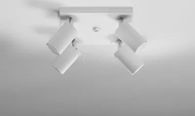 Produktbild von Moderner Deckenstrahler ETNA Weiß Metall H:15cm 4-flammige Deckenleuchte Wohnzimmer Schlafzimmer