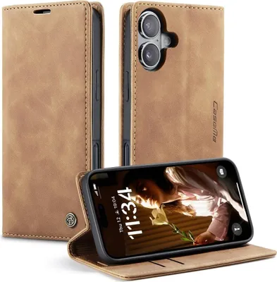 Produktbild von iPhone 16 Hülle - CaseMe 013 Klapphülle - Braun