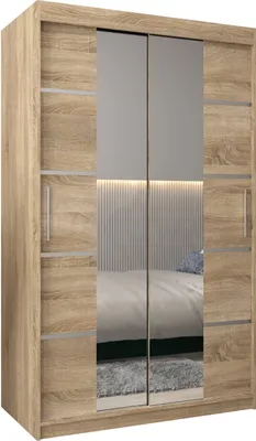 Produktbild von Kleiderschrank, Schiebetürenschrank Schlafzimmer, Schrank mit Spiegel VERONA 4 120 cm