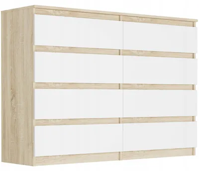 Obrázek produktu pro Komoda 140 cm 8 zásuvek skříňka FRAMIRE R-140-S8 mix sonoma