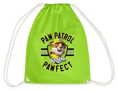 Produktbild von Spreadshirt Paw Patrol Rubble Pawfect Turnbeutel, One size, Neongrün