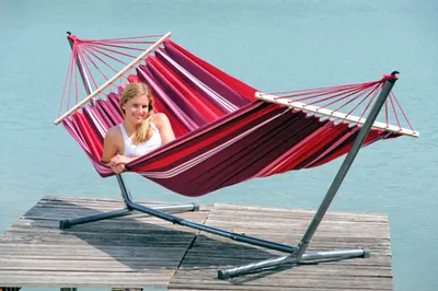 Produktbild von Amazonas Hängematte und Gestell SummerSet (Sumo RockStone + Hammock fuego) 210 x 120 cm; bunt, AZ-4220000