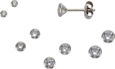 Produktbild von F Ohrstecker 925/- Sterling Silber 1,2cm weiß Zirkonia weiß 500220197R