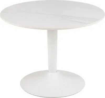 Produktbild von Malta Runder Couchtisch - Weiße Keramik und Stahl