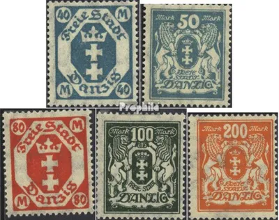 Produktbild von Briefmarken Danzig 1923 Mi 138-142 (kompl.Ausg.) postfrisch Wappen