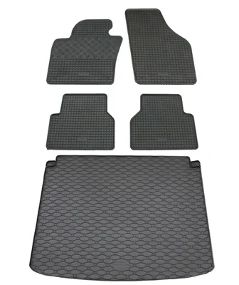 Produktbild von Rigum Gummi Fußmatten + Kofferraumwanne im Set für VW Tiguan 1 5N
