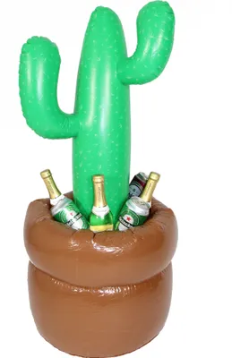 Produktbild von Aufblasbarer Kaktus Getränkekühler mit befüllbarem Standfuß, Höhe 95 cm, Ø 40 cm