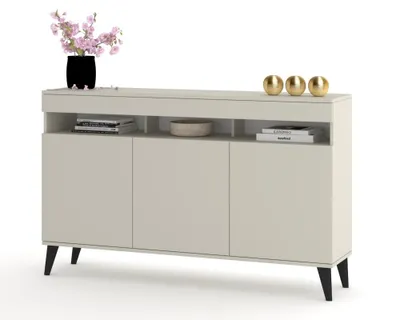 Produktbild von Große Kommode Fernsehschrank LUNA 3D Kaschmir/Kaschmir 120cm