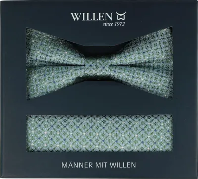 Produktbild von Herren Fliege und Einstecktuch Set, Farbe Blau, für Hochzeiten und andere festliche Anlässe