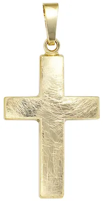 Produktbild von Anhänger Kreuz Kreuzanhänger 333 Gold Gelbgold eismatt Uni Goldanhänger