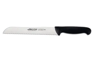Produktbild von Brotmesser (perlmuttartig) Arcos Farbe - Prof  291425  Edelstahl Nitrum und mango ergonomische schwarze Polypropylenklinge und 20 cm Klinge, Vitrine