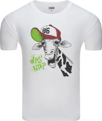 Produktbild von Diarbo Herren T-Shirt mit Lustiger Druck Was Up? Weiß Gr.XXXL